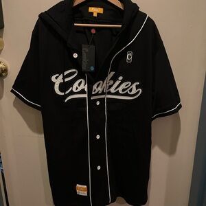 Cookies Black Hooded sleeveless Baseball Jersey